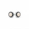 Circular Silver Burst and Black Onyx Cuff Links