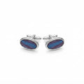 Elegant Oval Silver Cuff Links