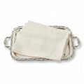 Embroidered S White Cotton Dinner Napkins