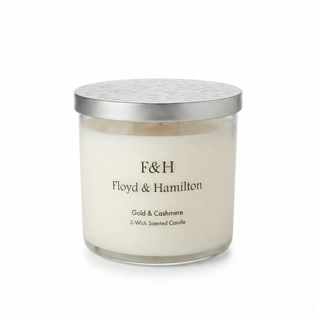 F&H Gold & Cashmere three wick Scented Candle