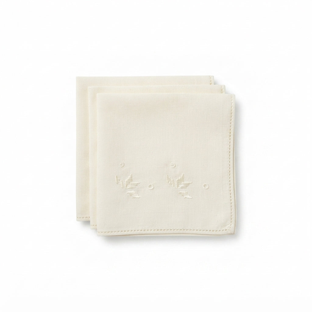 Italian embroidered and ladder-stitched hemmed Napkins