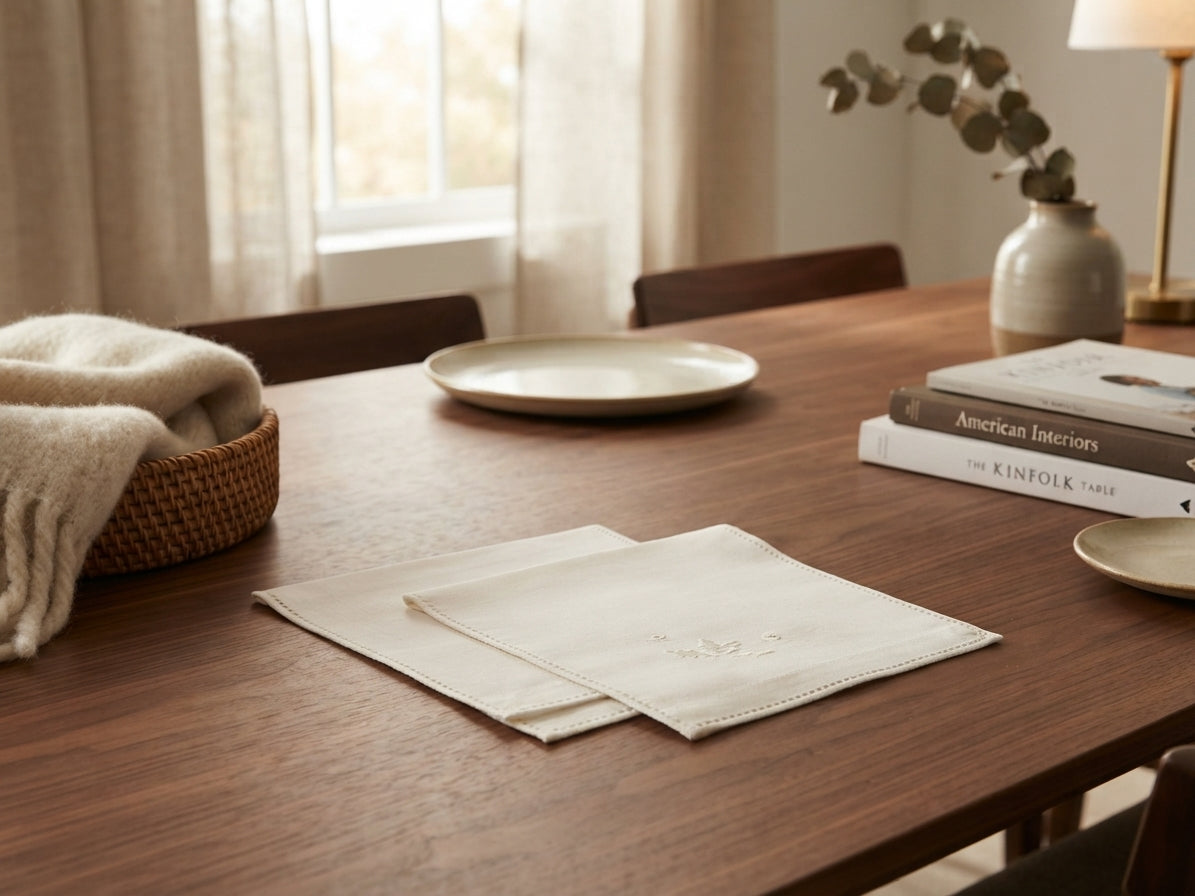 Italian embroidered and ladder-stitched hemmed Napkins, view 2