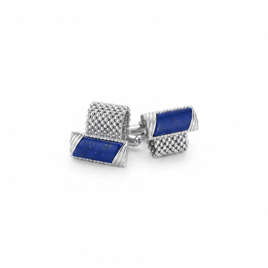 Topaz Blue Rectangle Cuff Links