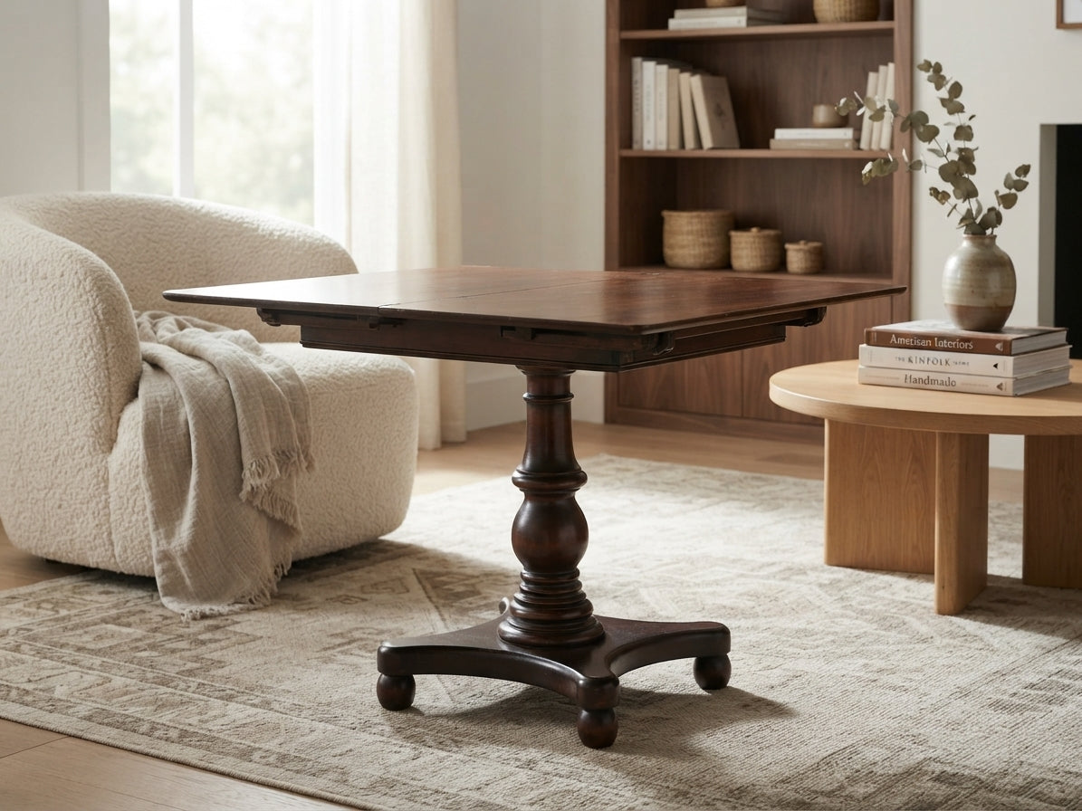 Victorian Era Folding Swivel Top Table, view 2