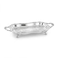 Vintage silver plated scalloped edge footed tray
