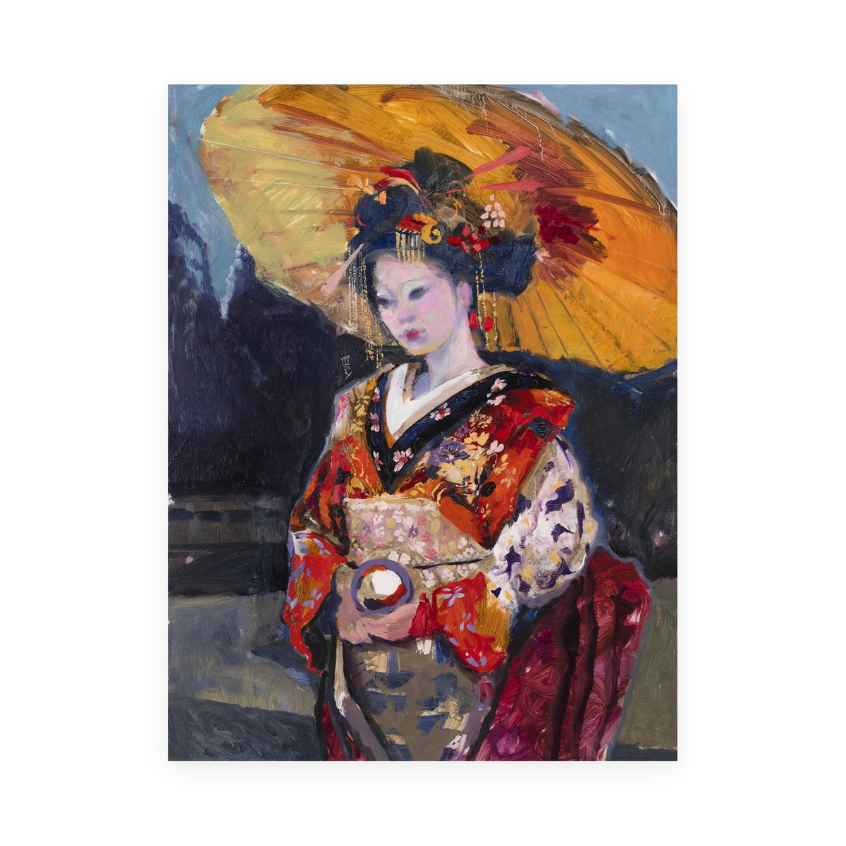 Geisha by Marvin Espy, oil on panel