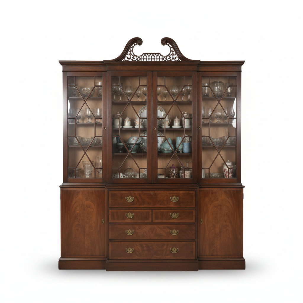 Mahogany Breakfront - White Background