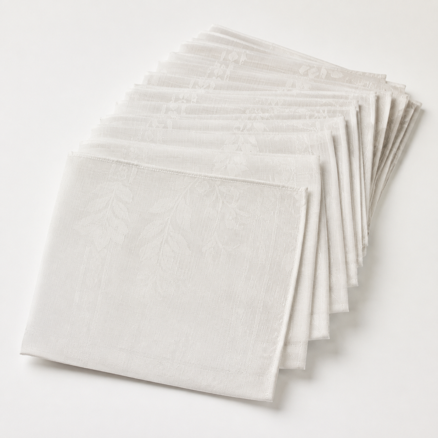 Hand Stitched Patterned Linen Napkins — studio product view