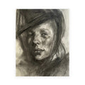Mysterious Woman by Marvin Espy, charcoal on paper