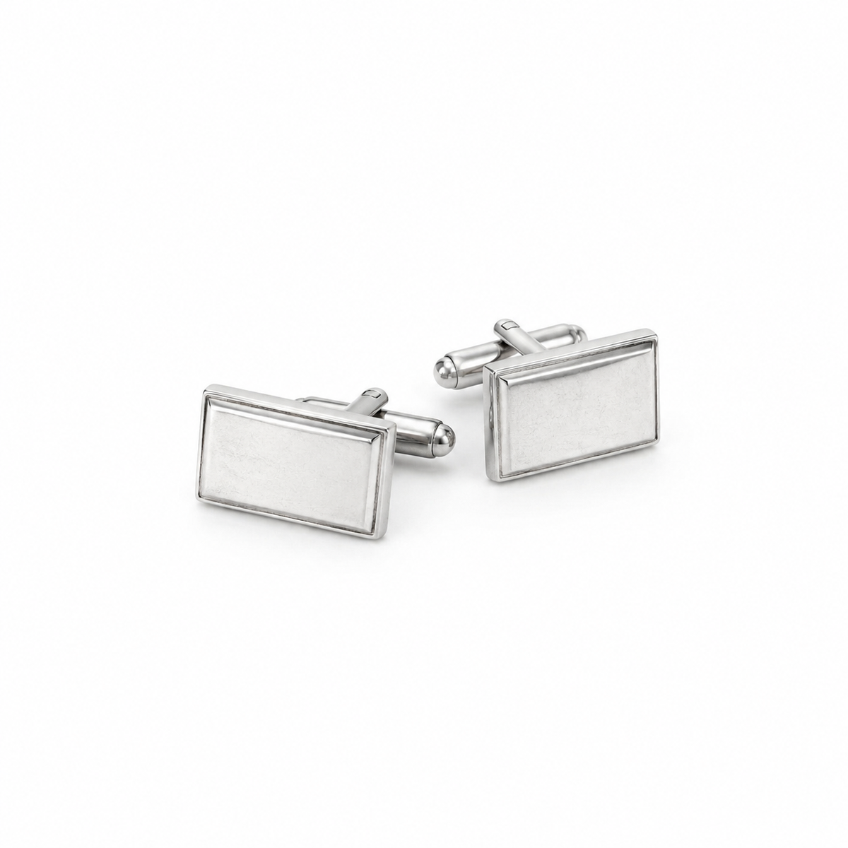 Silver Rectangle Cuff Links — catalog product view