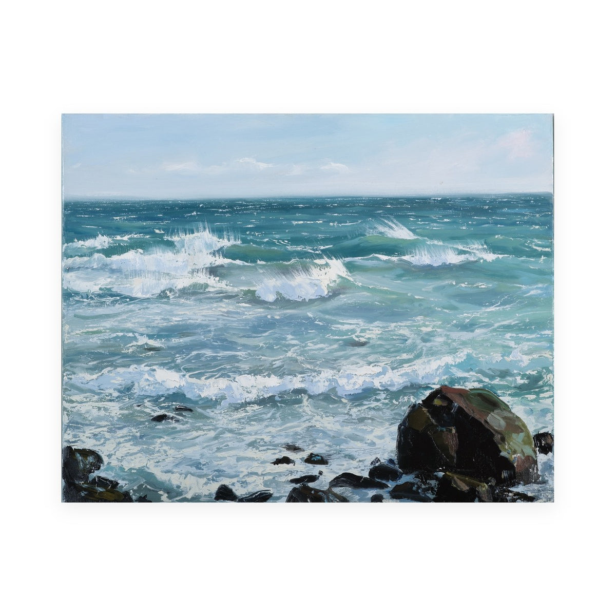 Summer Rocks and Surf II by Annie Wildey, oil on canvas
