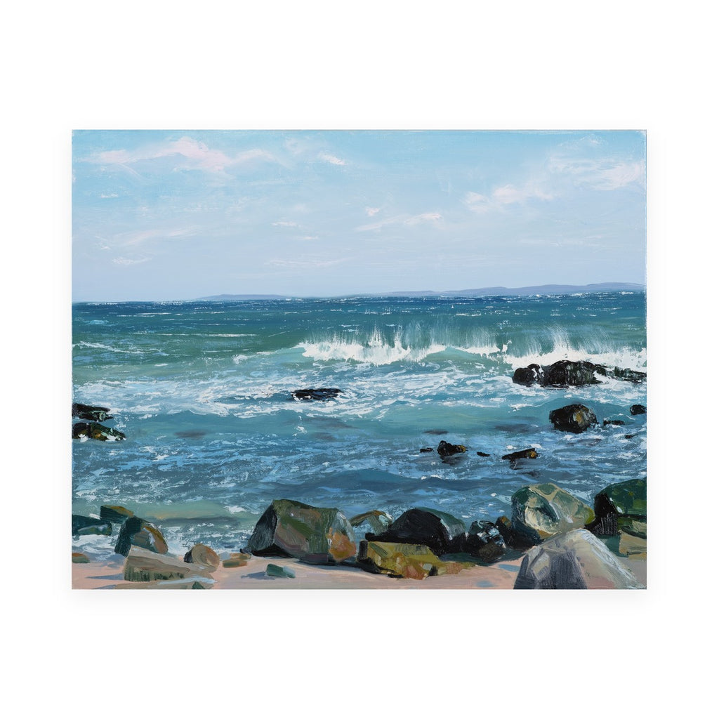 Summer Rocks and Surf IV by Annie Wildey, oil on canvas